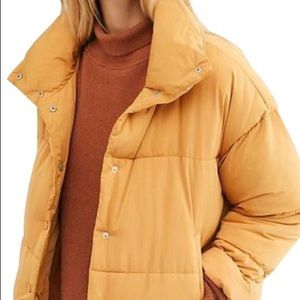 Free People Yellow Puffer Jacket